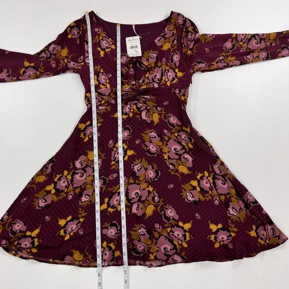Free People Women's Dress 12 Morning Light Mini Floral Dress Purple 12 - Picture 8 of 9